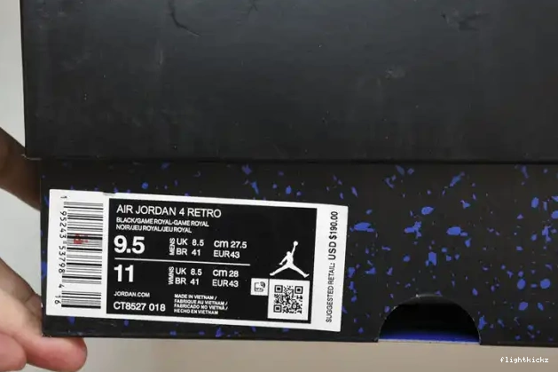 Game 4 Black CT8527-018 Royal Jordan Retro 0630
